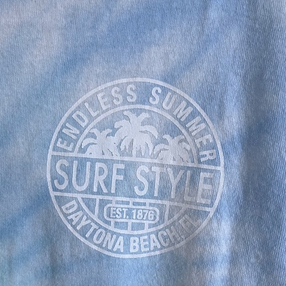 Pastel Tie-Dye Graphic Daytona Beach Surf Long Sleeve Tshirt - Picture 4 of 5